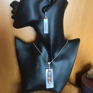 Selenite chakra pendant necklace